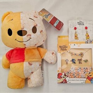 Disney Winnie The Pooh Remix’d Plush (8.5”) with Earring and Bracelet Set